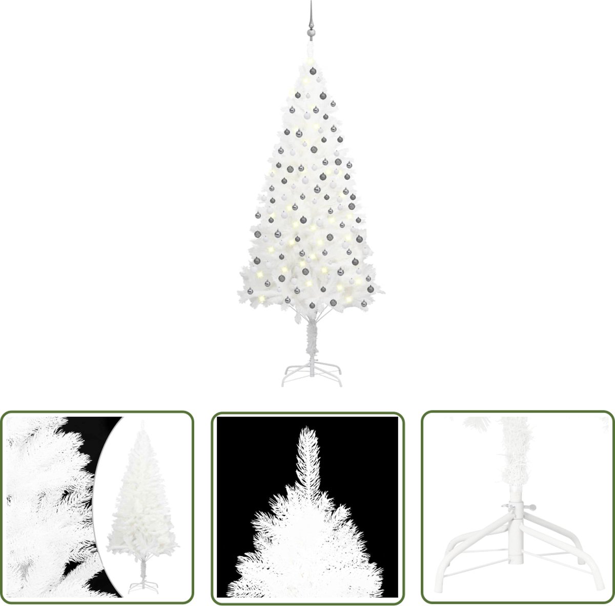 The Living Store Kunstkerstboom PVC wit 210 cm