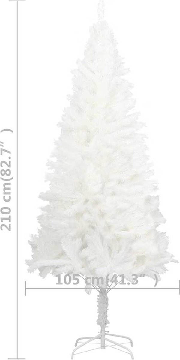 The Living Store Kunstkerstboom PVC wit 210 cm