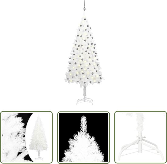 The Living Store Kunstkerstboom PVC wit 210 cm