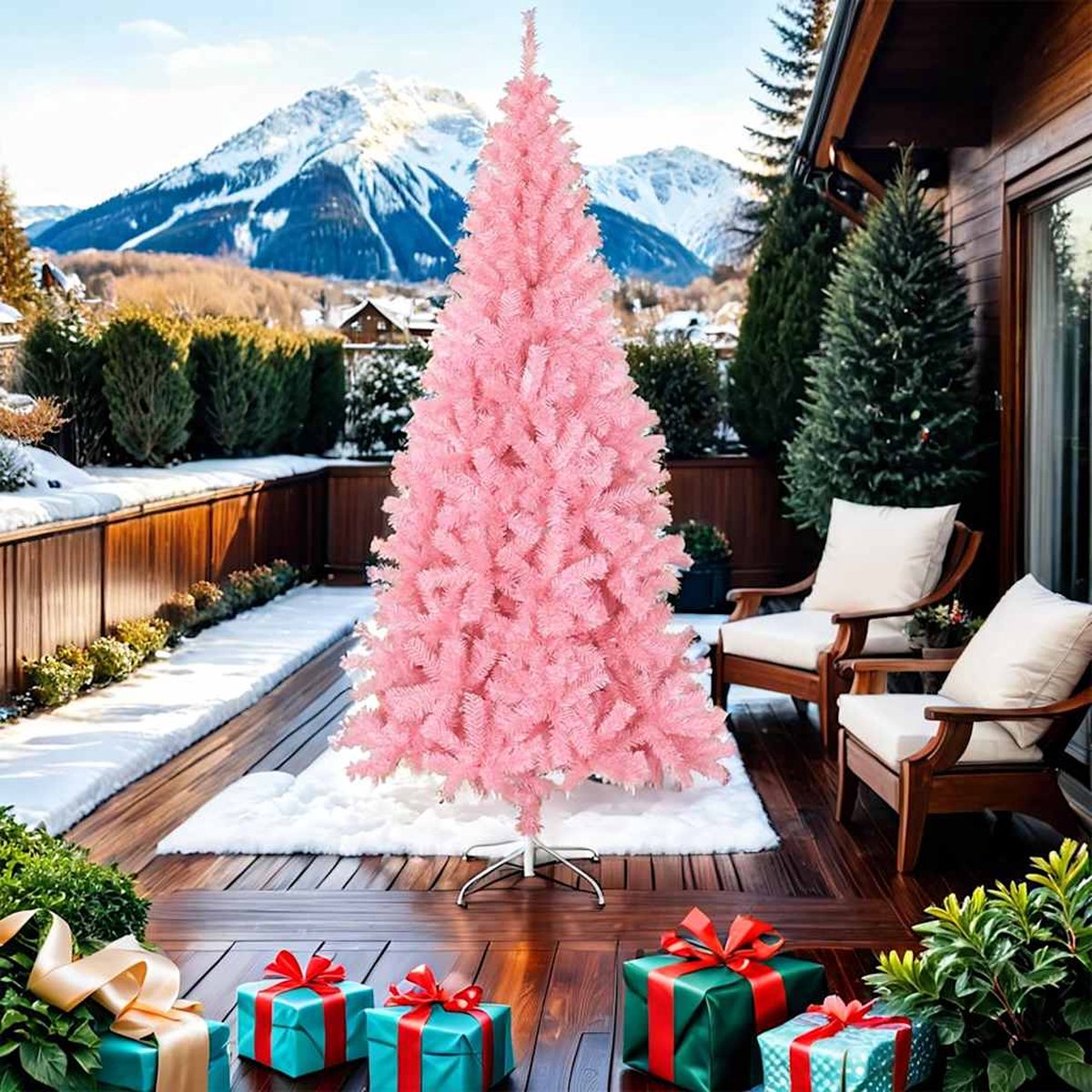 The Living Store Kunstkerstboom Roze 210 cm