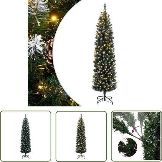 The Living Store Kunstkerstboom Slim 180 cm LED