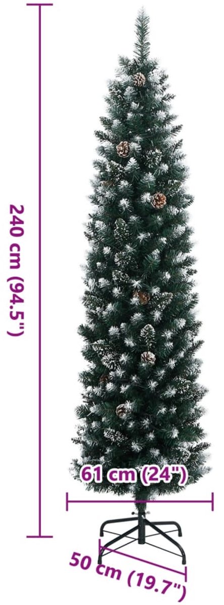 The Living Store Kunstkerstboom Slim 240 cm LED