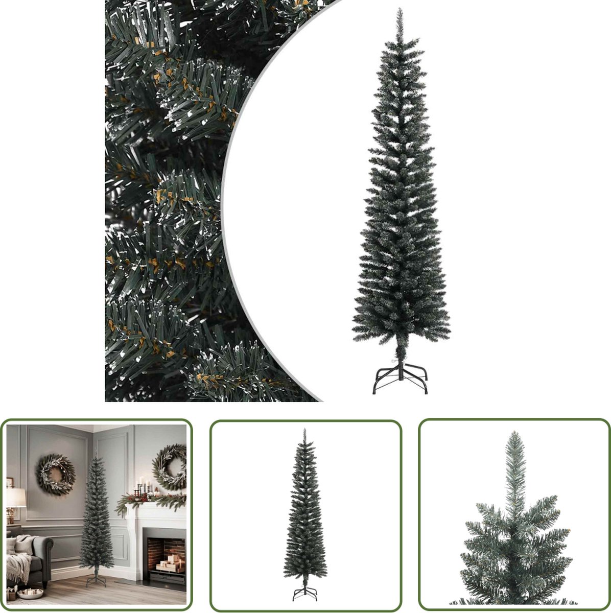 De The Living Store Kunstkerstboom smal 180 cm groen PVC in één oogopslag