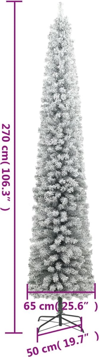 The Living Store Kunstkerstboom smal 270 cm PVC