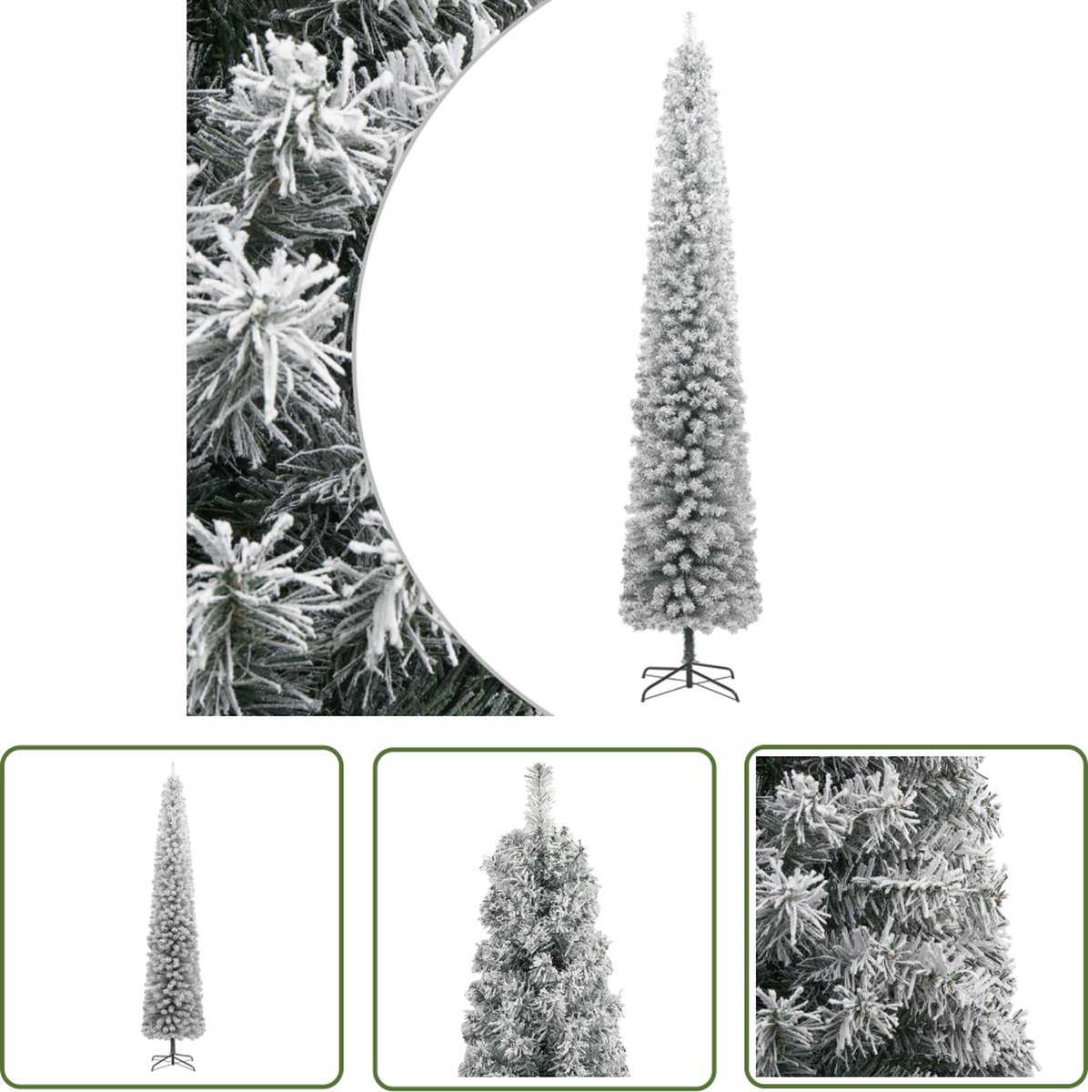 The Living Store Kunstkerstboom Smal 300 cm PVC Sneeuw