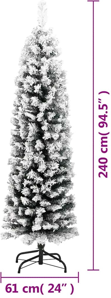 The Living Store Kunstkerstboom Sneeuw 240 cm PVC Groen