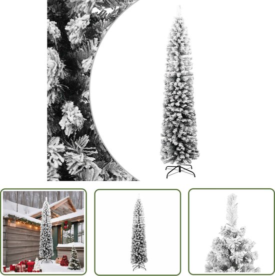 The Living Store Kunstkerstboom Sneeuw 240 cm PVC Groen