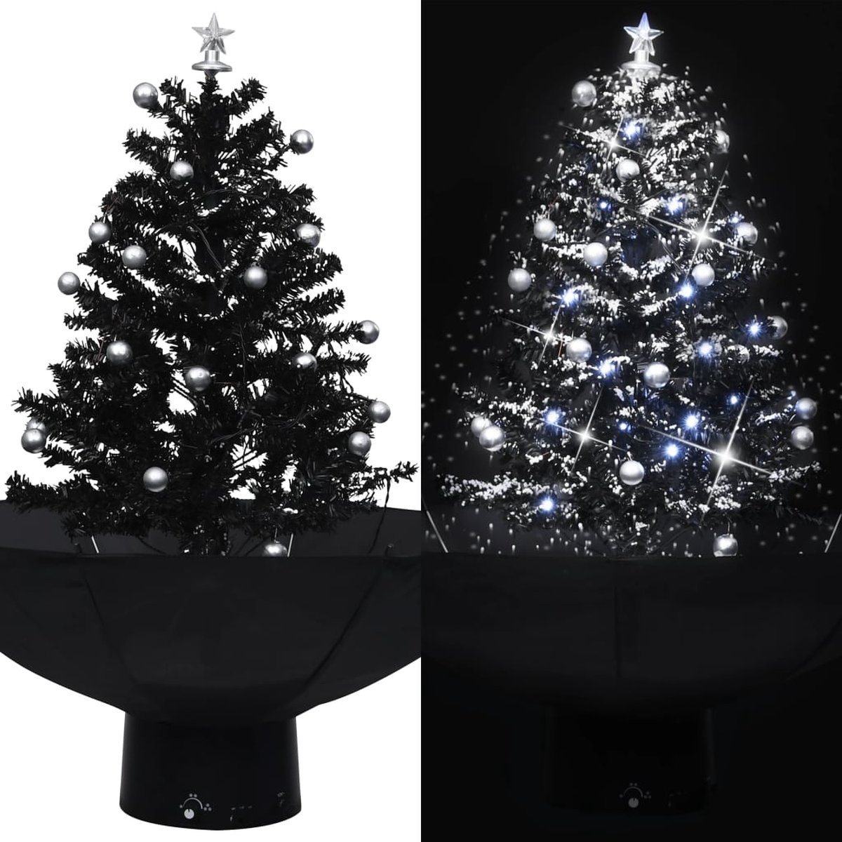 The Living Store Kunstkerstboom sneeuwend 75 cm zwart PVC