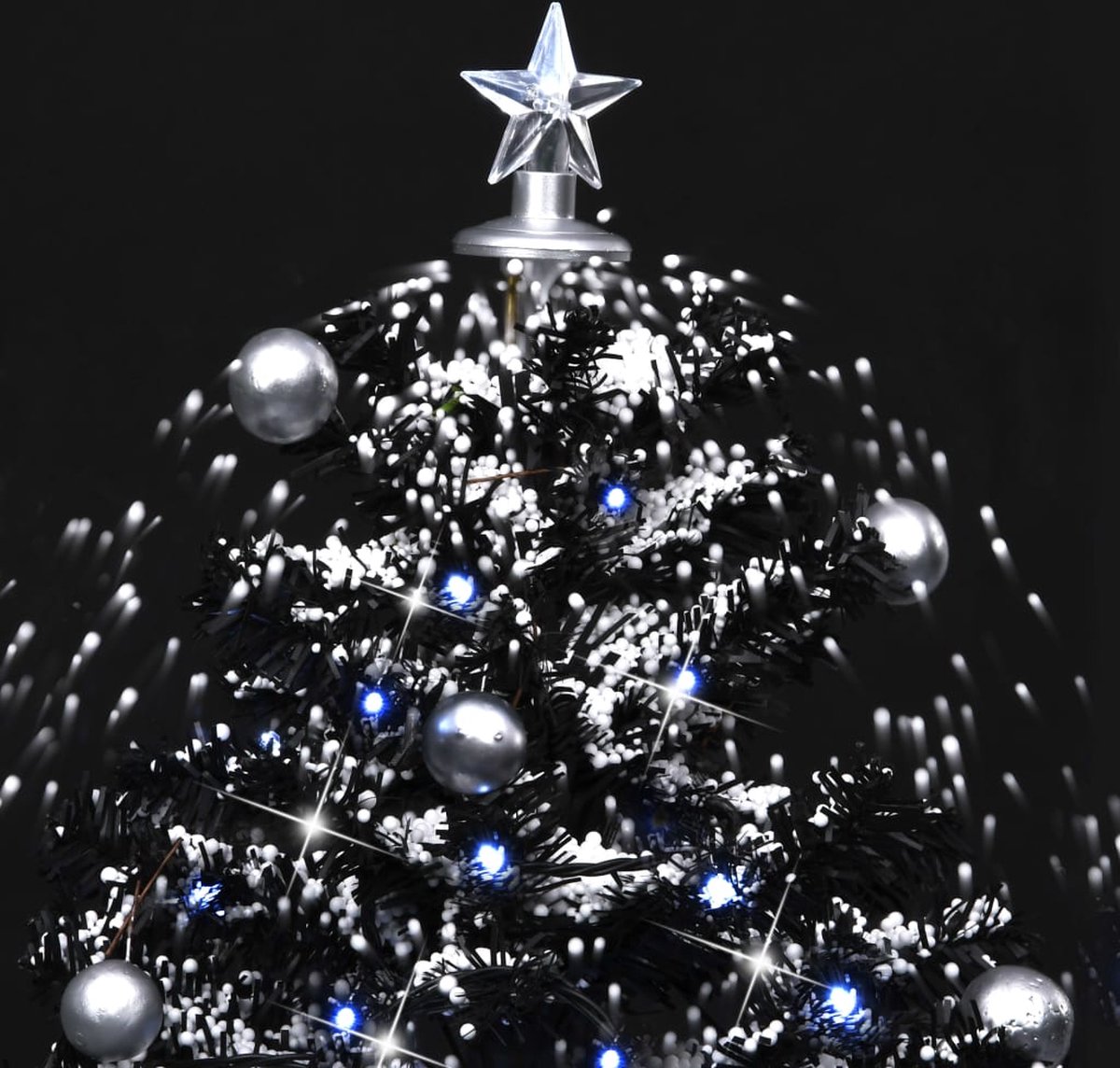 The Living Store Kunstkerstboom sneeuwend 75 cm zwart PVC