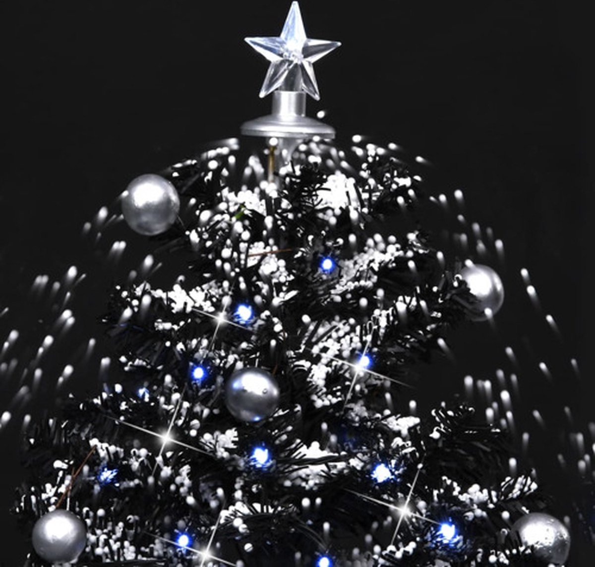 The Living Store Kunstkerstboom sneeuwend 75 cm zwart PVC