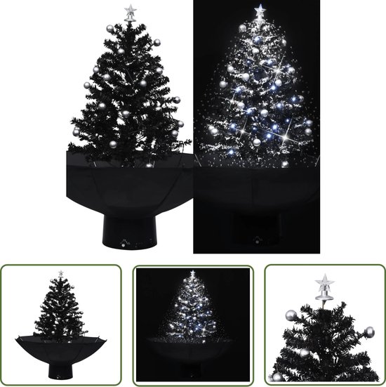 The Living Store Kunstkerstboom sneeuwend 75 cm zwart PVC