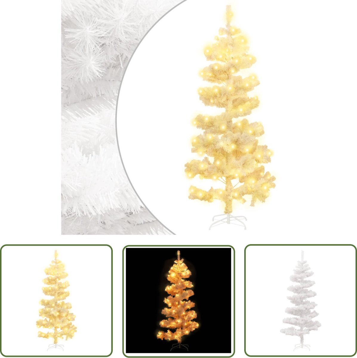 The Living Store Spiraal Kerstboom LED 150 cm PVC
