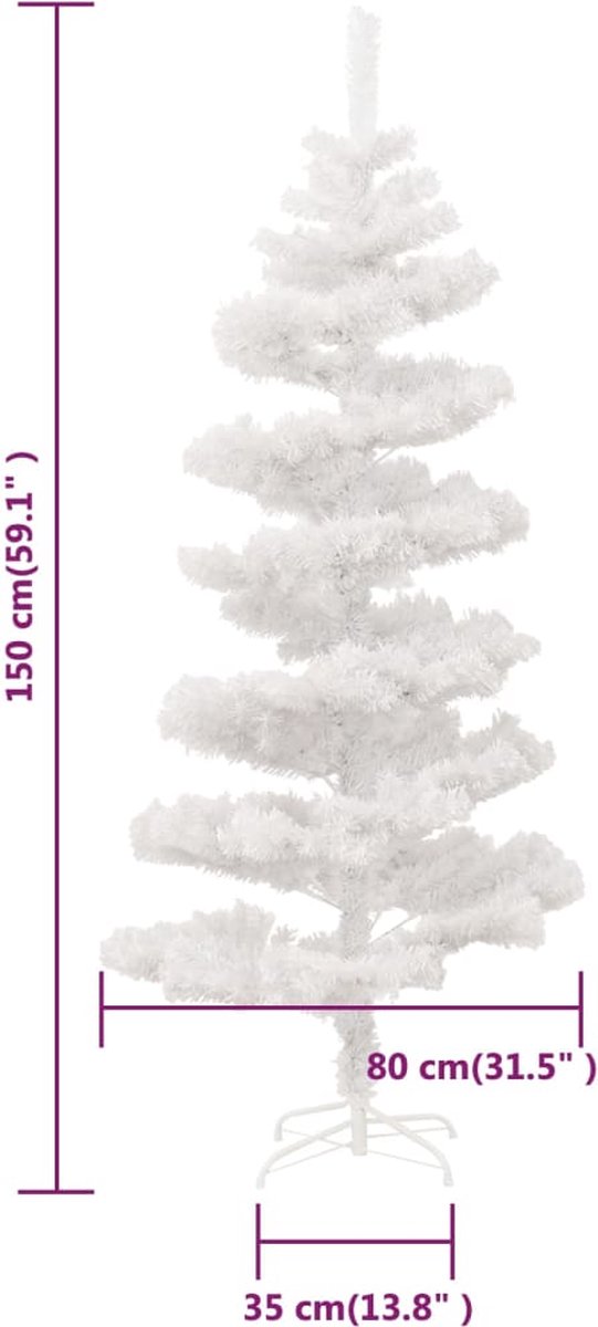 The Living Store Spiraal Kerstboom LED 150 cm PVC