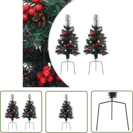 The Living Store Tuinkerstbomen 2 st 76 cm PVC