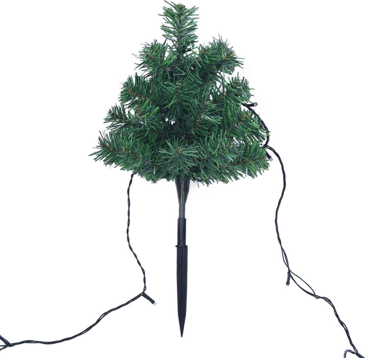 The Living Store Tuinpadbomen Kerstbomen LED 30 cm PVC