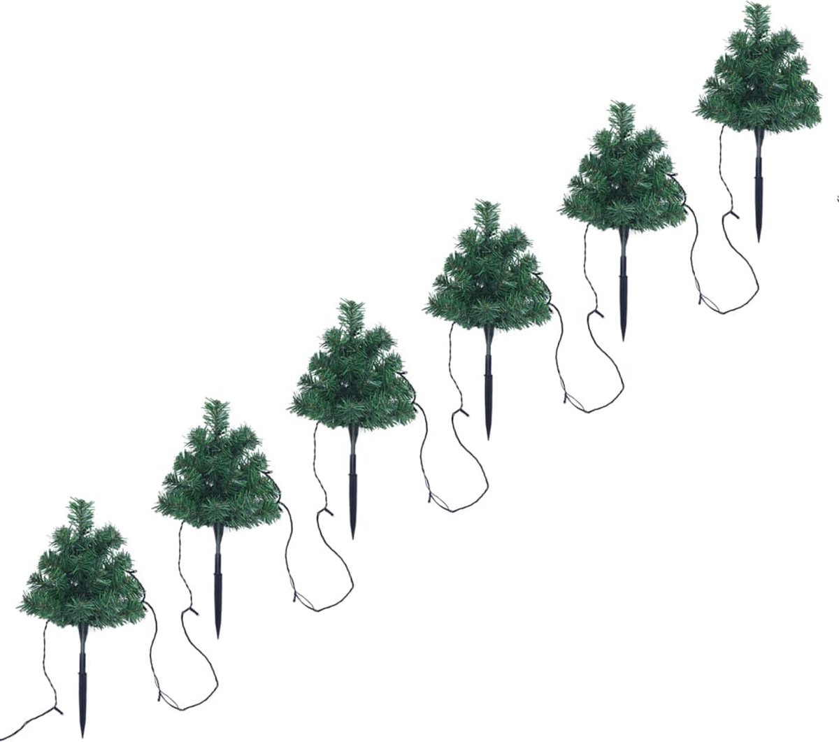 The Living Store Tuinpadbomen Kerstbomen LED 30 cm PVC