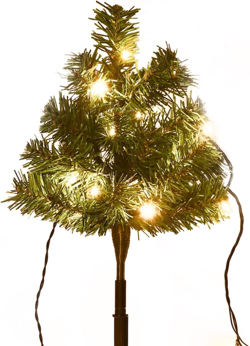 The Living Store Tuinpadbomen Kerstbomen LED 30 cm PVC