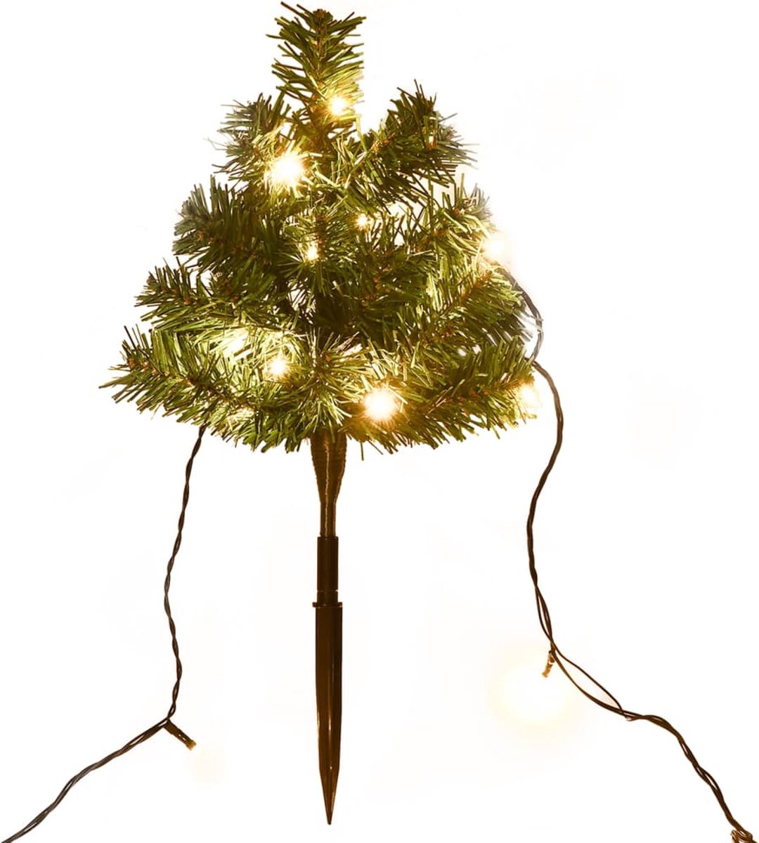 The Living Store Tuinpadbomen Kerstbomen LED 30 cm PVC