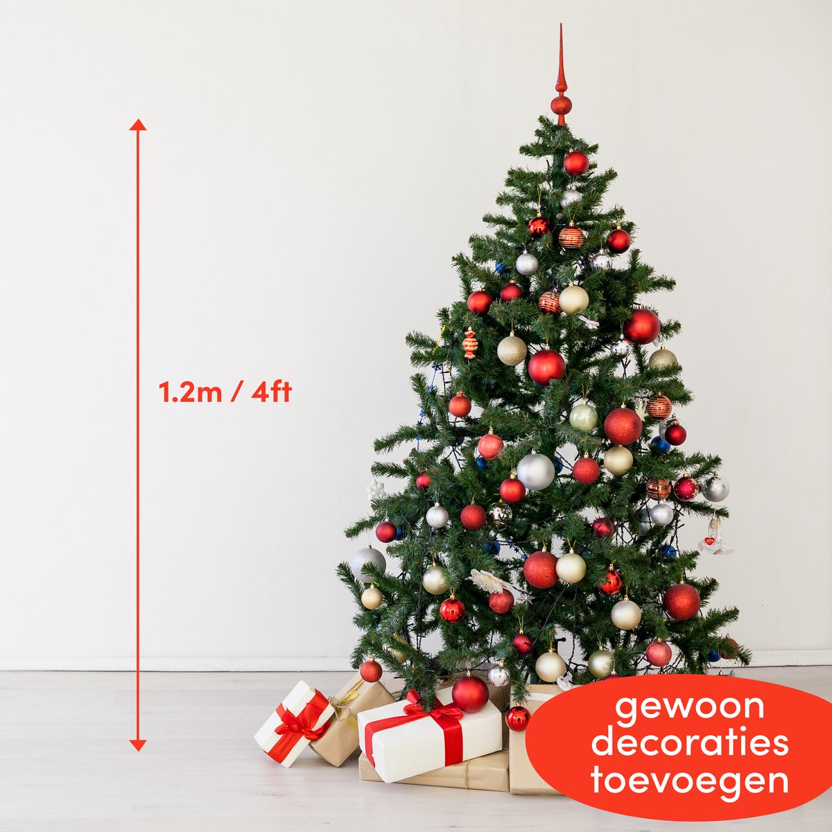 THE TWIDDLERS Kunstkerstboom 4FT Metalen Standaard