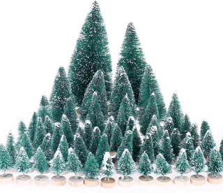 Thijox 60 stuks miniatuur kunstkerstboom
