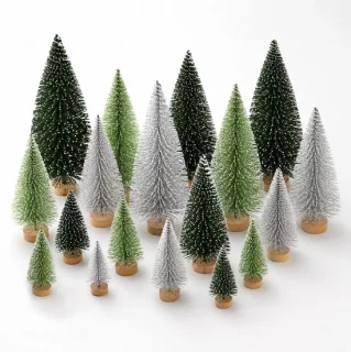 Thijox mini kunst kerstboom met sneeuw 18 stuks