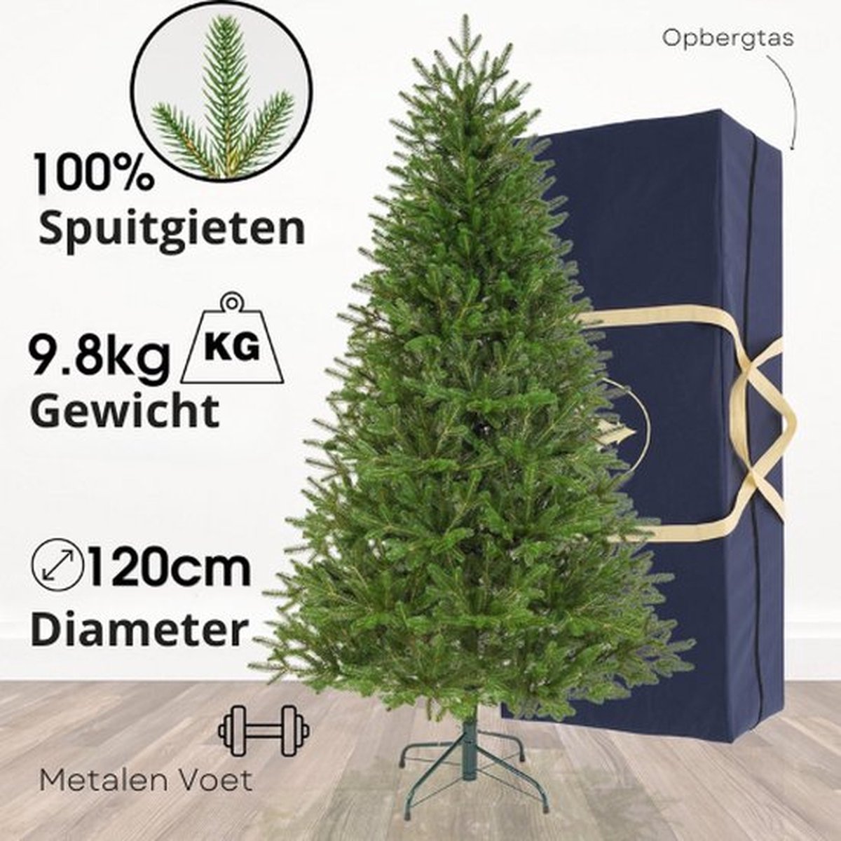 Thuys Kunstkerstboom Dennenboom 180 cm Groen Metalen Voet