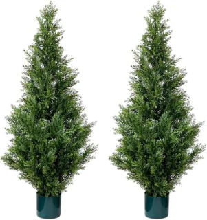 Topiair Kunstmatige Ceder Potbomen 120 cm - Set van 2