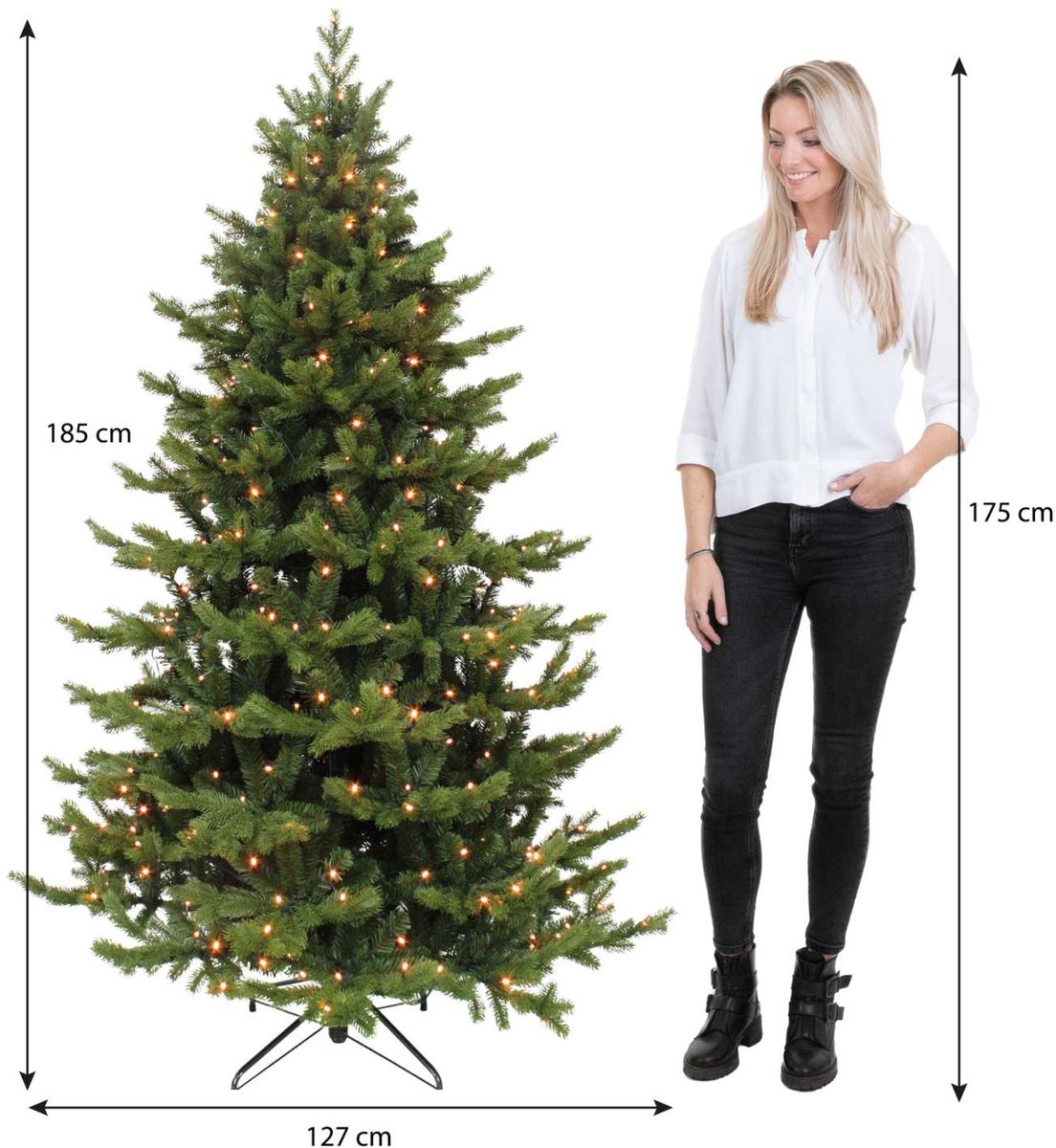 Triumph Tree Sherwood Deluxe Kunstkerstboom LED H185xØ127 cm Groen