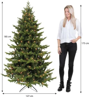 Triumph Tree Sherwood Deluxe Kunstkerstboom LED H185xØ127 cm Groen