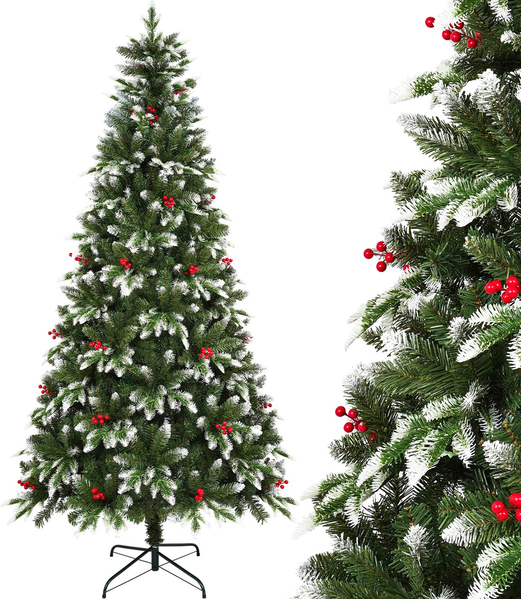 Uten Kerstboom Luxe H150cm Rode Bessen PE+PVC