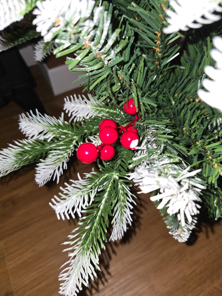 Uten Kerstboom Luxe H150cm Rode Bessen PE+PVC