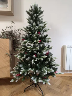 Uten Kerstboom Luxe H150cm Rode Bessen PE+PVC