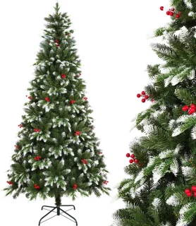 Uten Kerstboom Luxe H150cm Rode Bessen PE+PVC