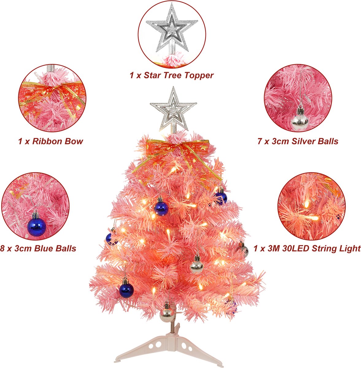 Uten Kerstboom Mini LED 55 cm