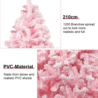 Uten Kunstkerstboom Luxe 210 cm Roze/Wit