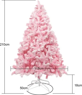 Uten Kunstkerstboom Luxe 210 cm Roze/Wit