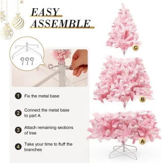 Uten Kunstkerstboom Luxe 210 cm Roze/Wit