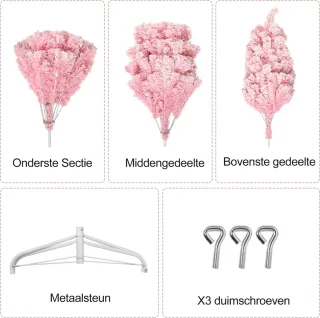 Uten Kunstkerstboom Luxe 210 cm Roze/Wit