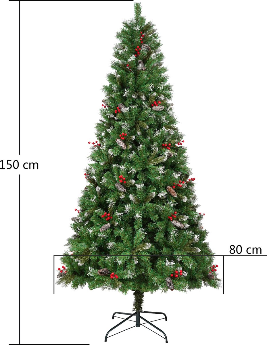 Uten Luxe Kerstboom Dennenappels H150 x Ø80 cm groen
