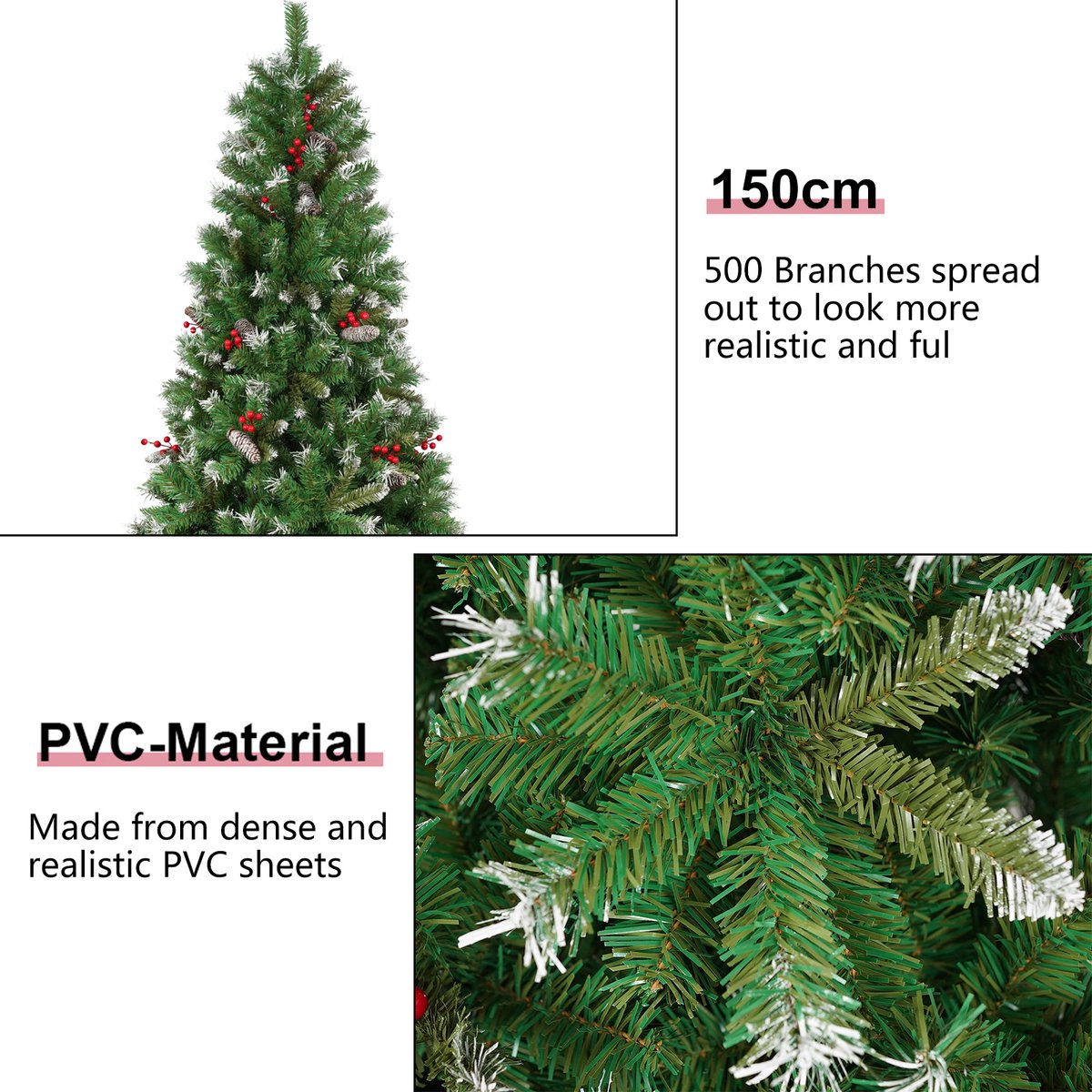 Uten Luxe Kerstboom Dennenappels H150 x Ø80 cm groen