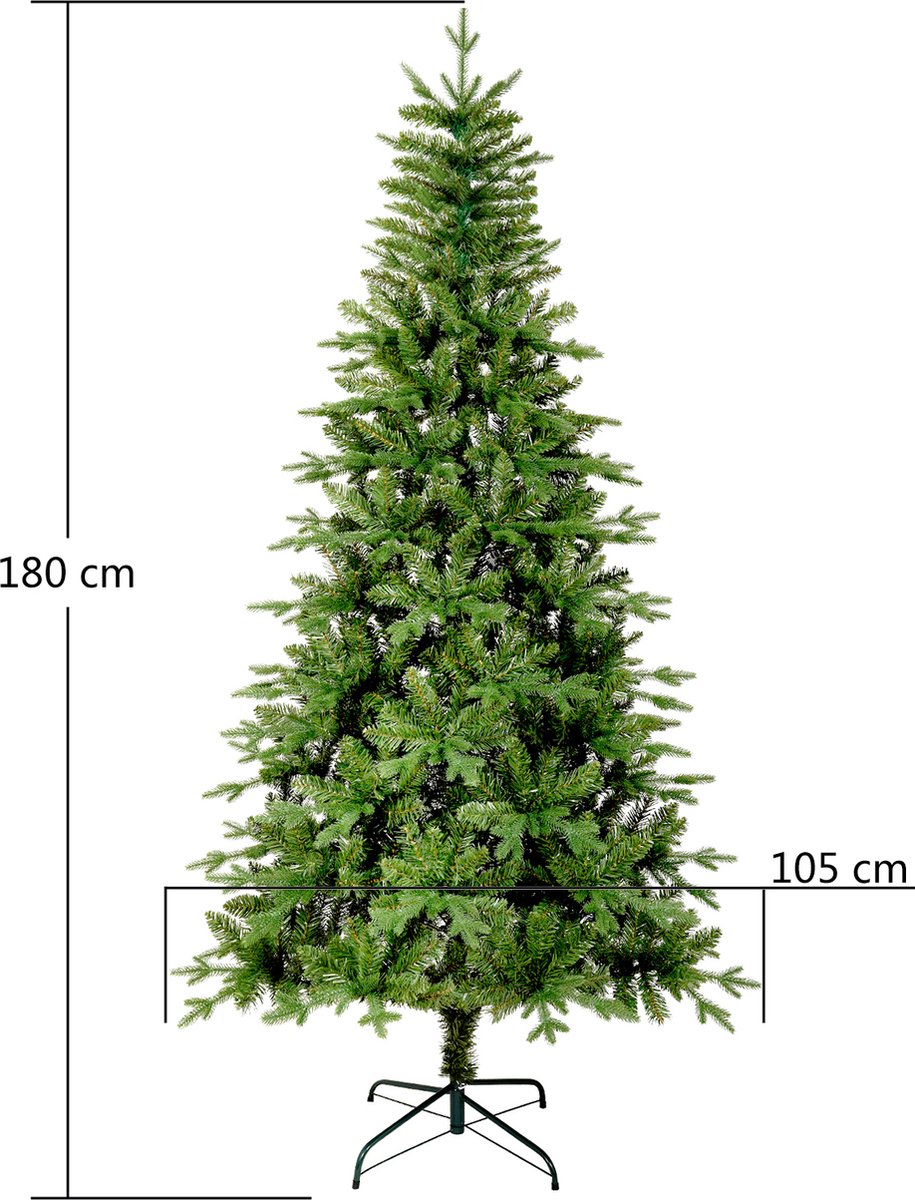 Uten Luxe Kunstkerstboom PE+PVC 180 cm Groen