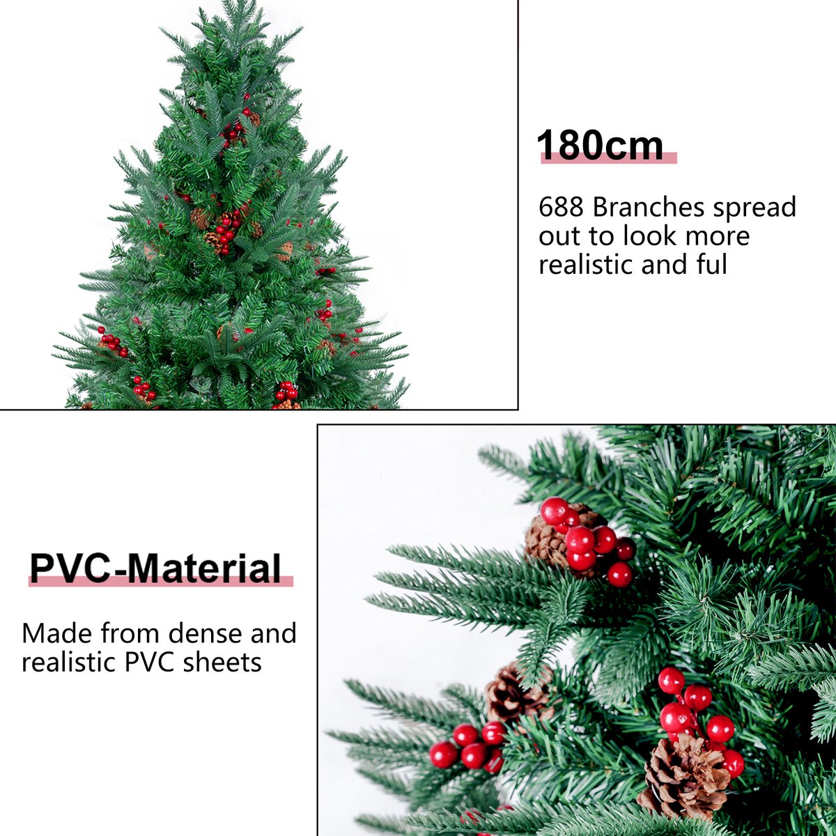 Uten Luxe Kunstkerstboom PE+PVC H180 cm groen
