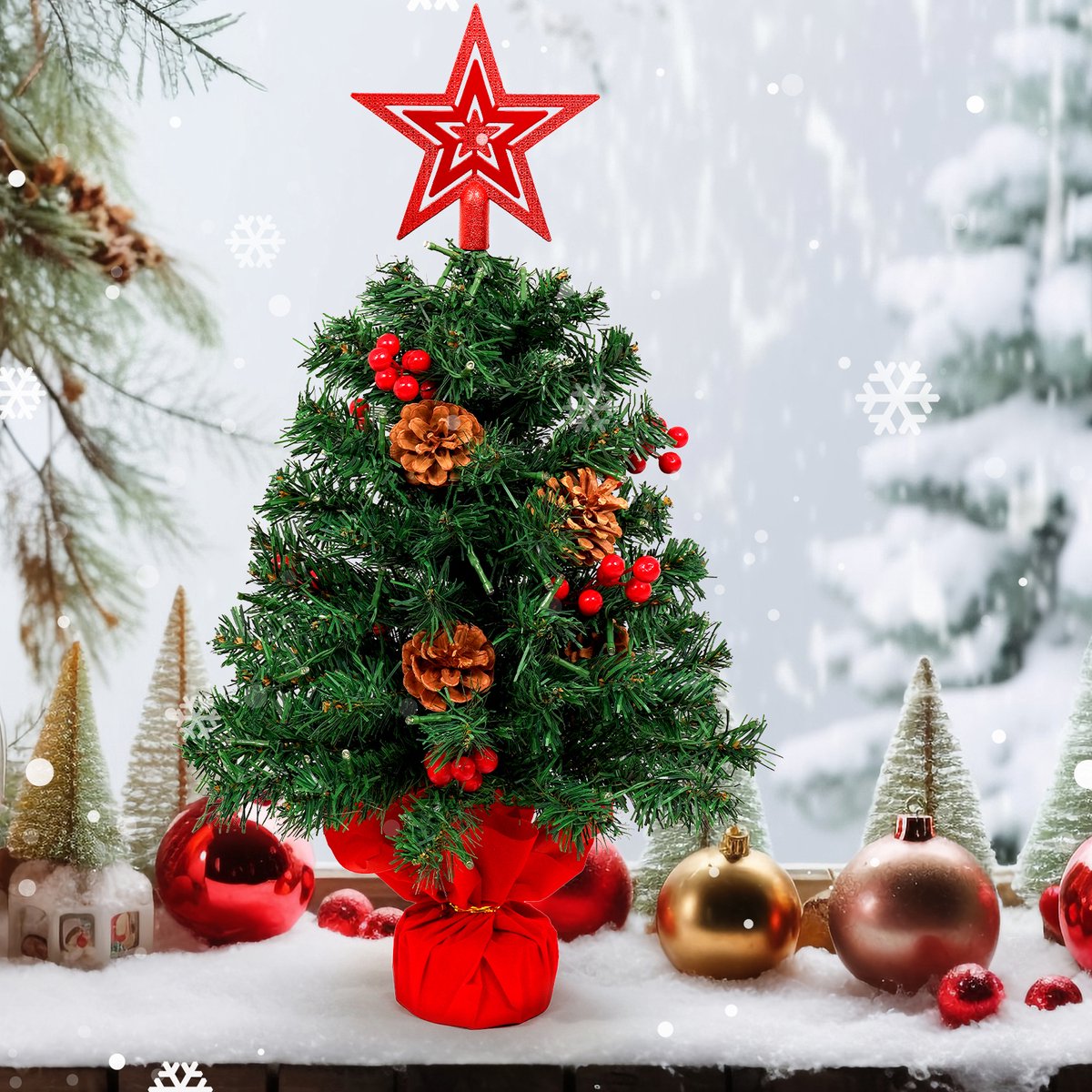 Uten Mini Kerstboom H60 met LED verlichting