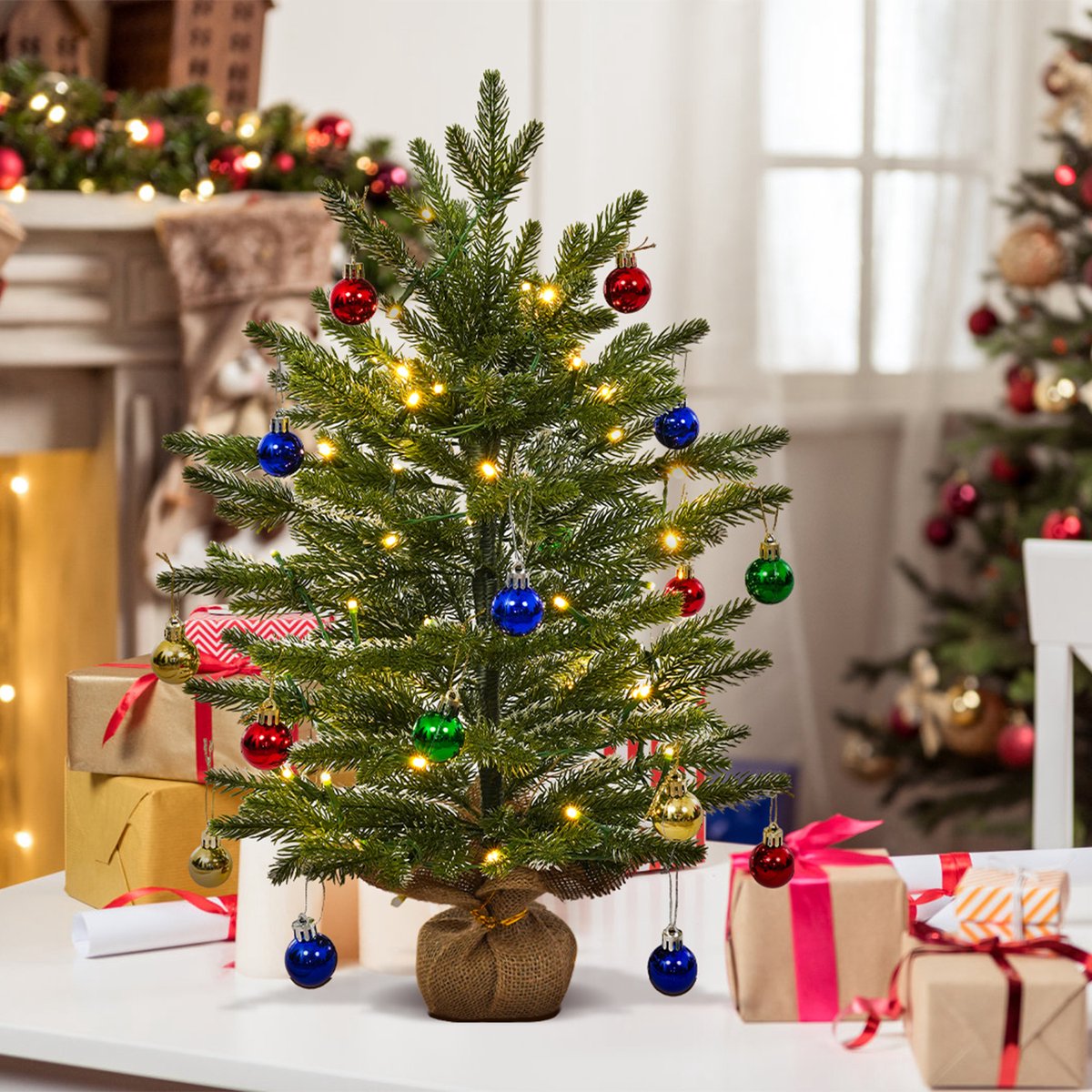 Uten Mini Kerstboom LED 50 Lichten H60xØ38 cm