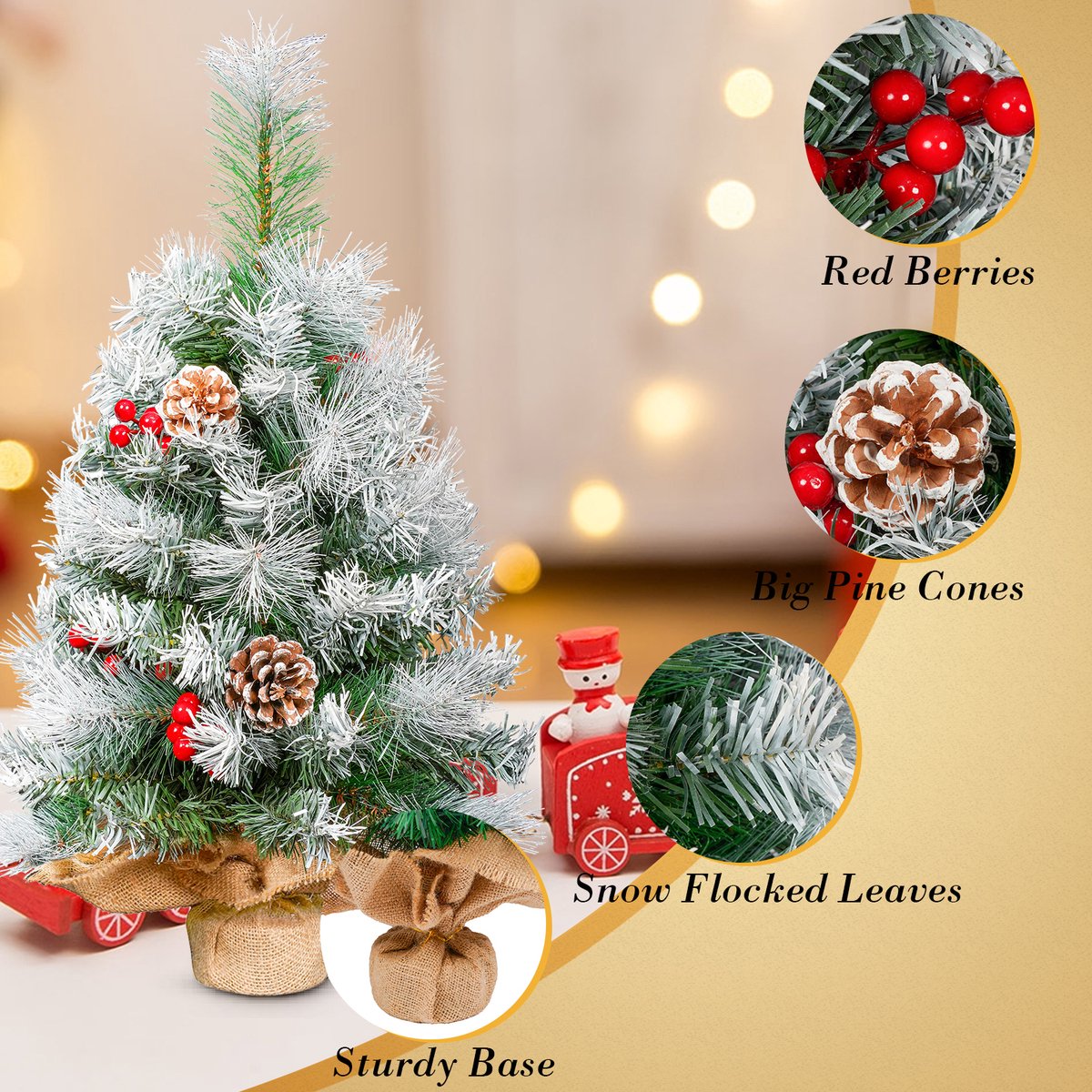 Uten Mini Kerstboom Met Dennenappels H60cm