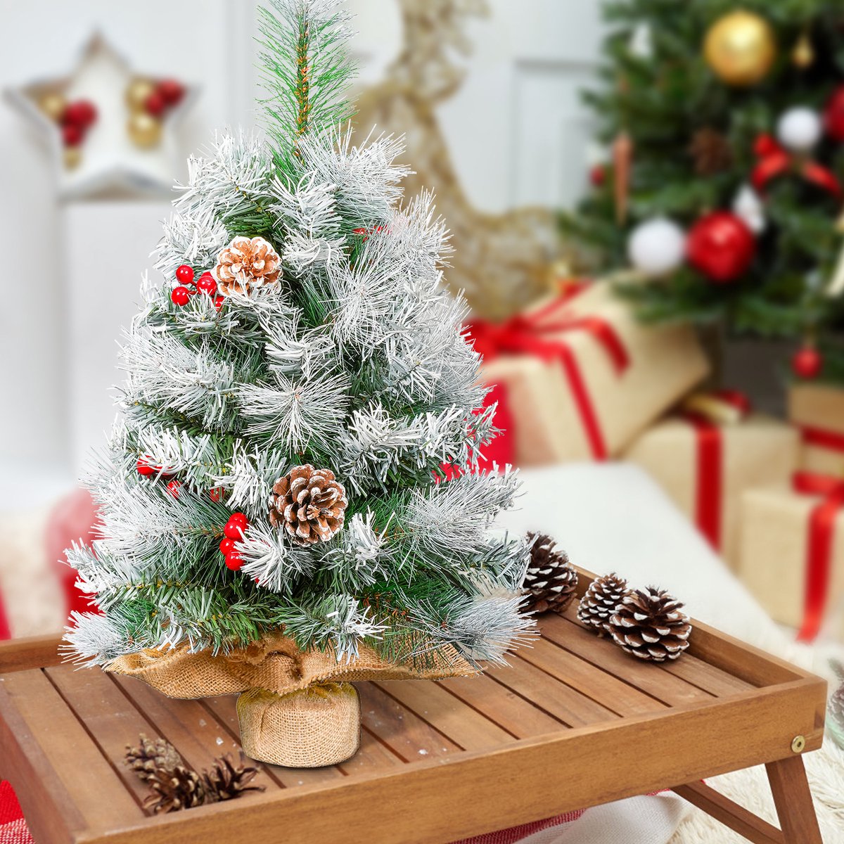 Uten Mini Kerstboom Met Dennenappels H60cm