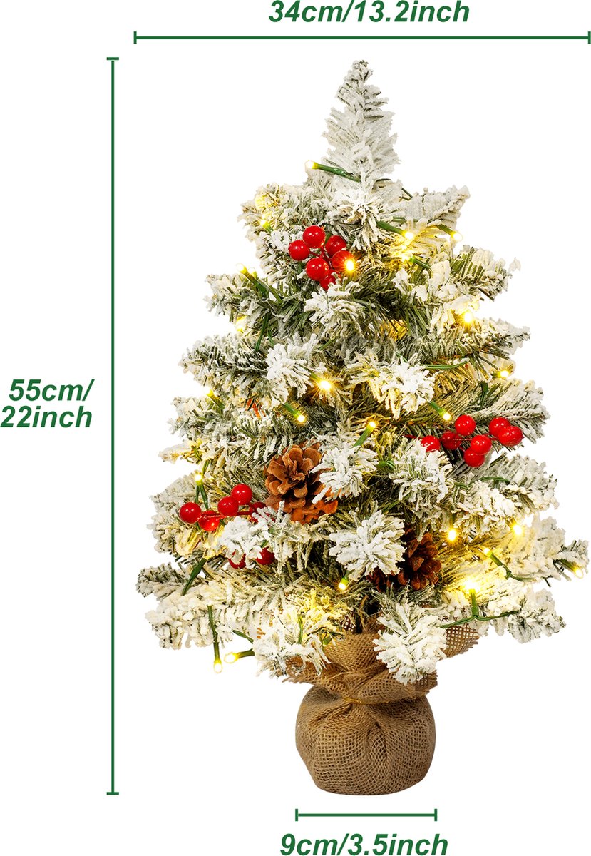 Uten Mini kerstboom met LED verlichting 40 cm