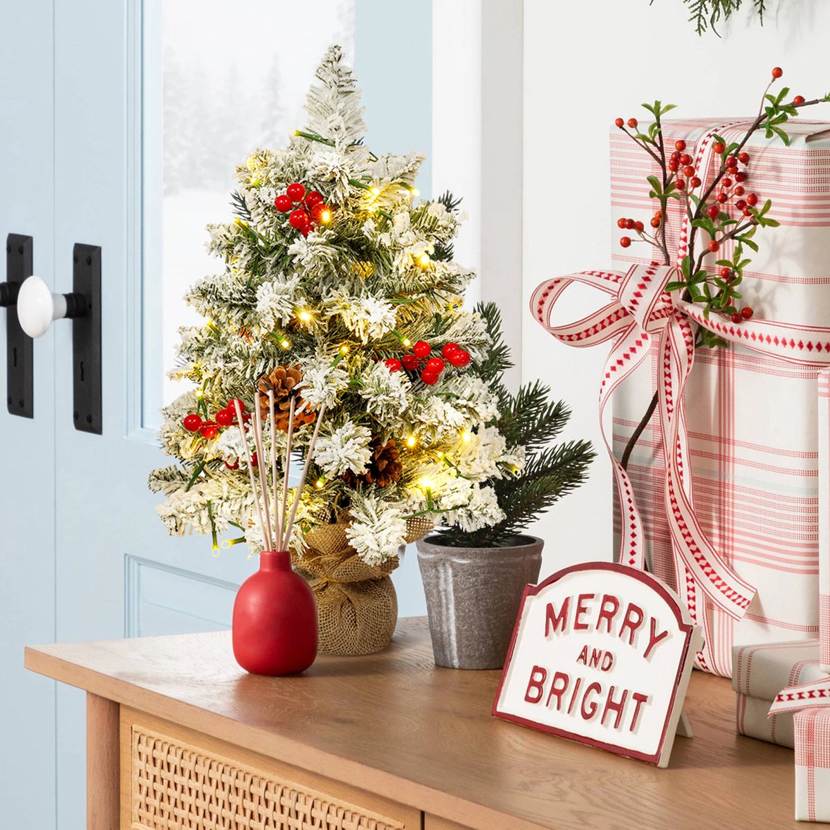 Uten Mini kerstboom met LED verlichting 40 cm