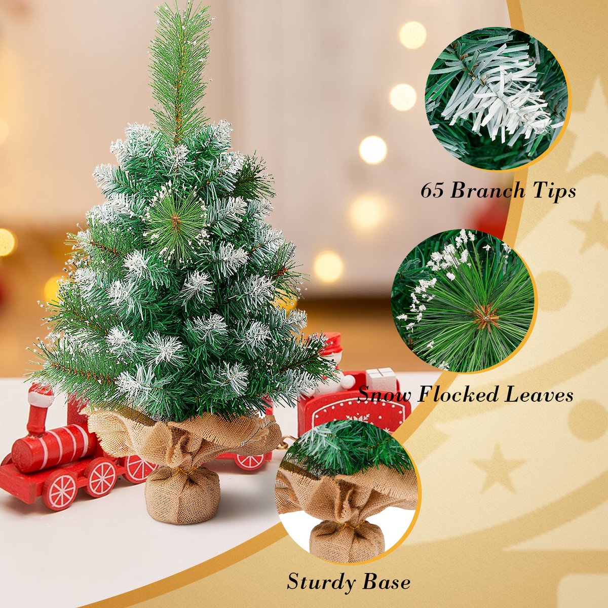 Uten Mini Kerstboom PVC 65 Takken 60 cm