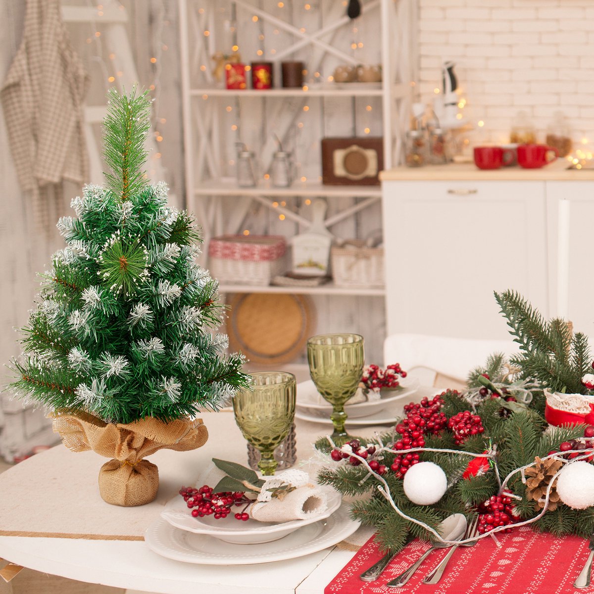 Uten Mini Kerstboom PVC 65 Takken 60 cm